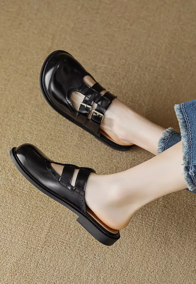 Double Strap Brogue Mules WW939-39