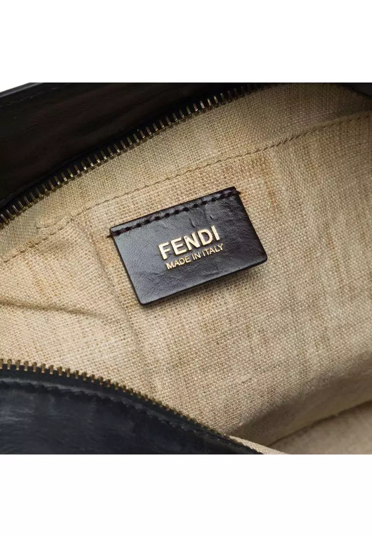 Pre-Loved Fendi Canvas Pequin Stripe Satchel