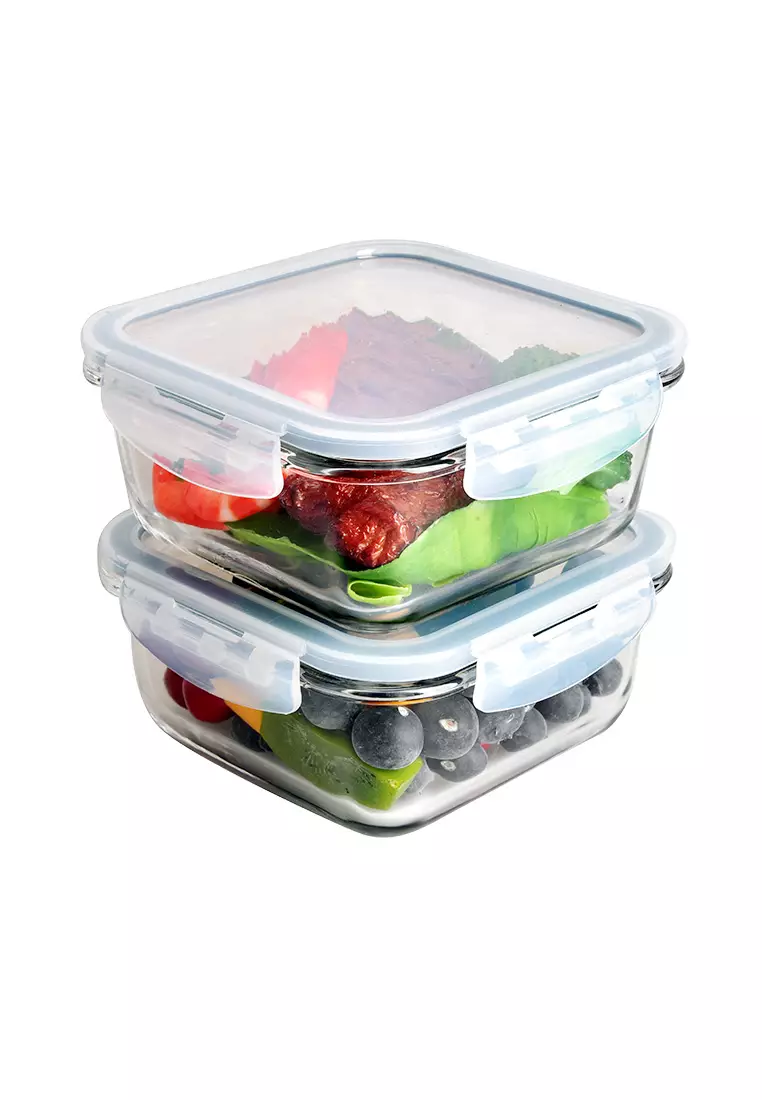 2pcs Glass Storage Food Container with Metal Lids Pantry Organization Glass  Jar