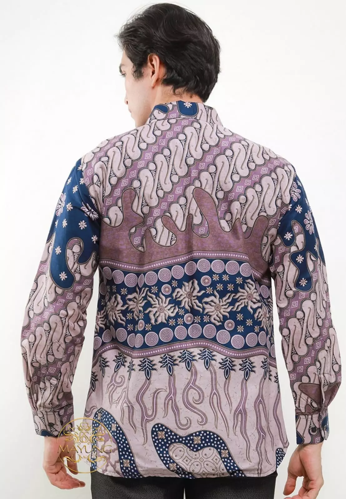 Pamungkas Navy Kemeja Batik Pria Premium Slimfit Modern Lengan Panjang