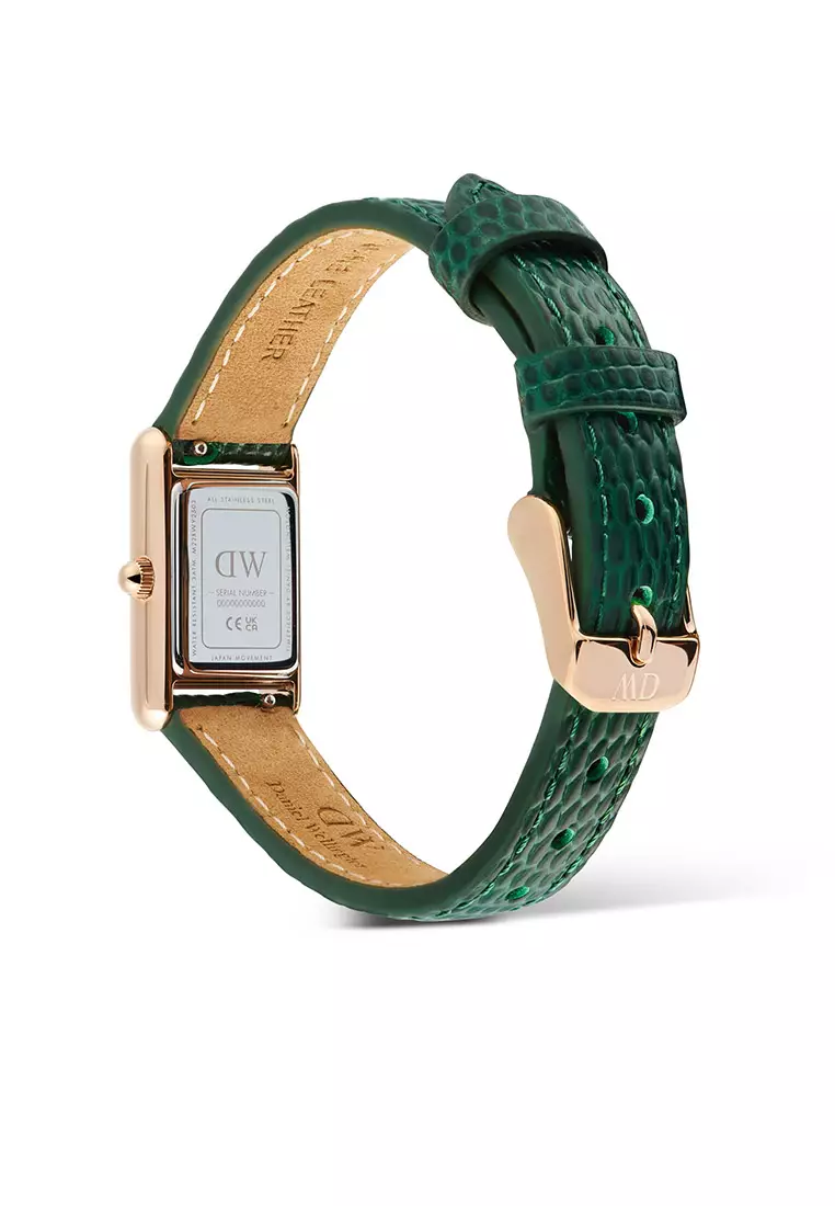 Bound Mini Green Lizard White Rose Gold - Women Watch Stainless Steel Leather Strap watch DW Official Authentic Original