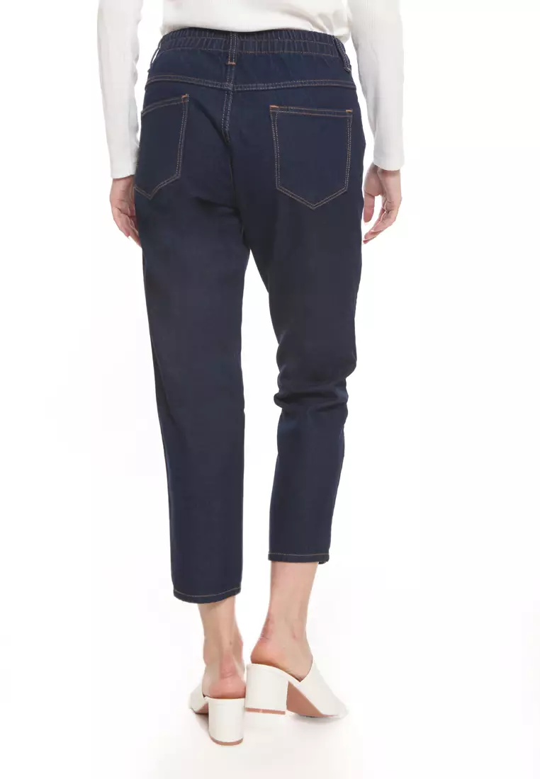 Mom Jeans in Blue Black MJ2001