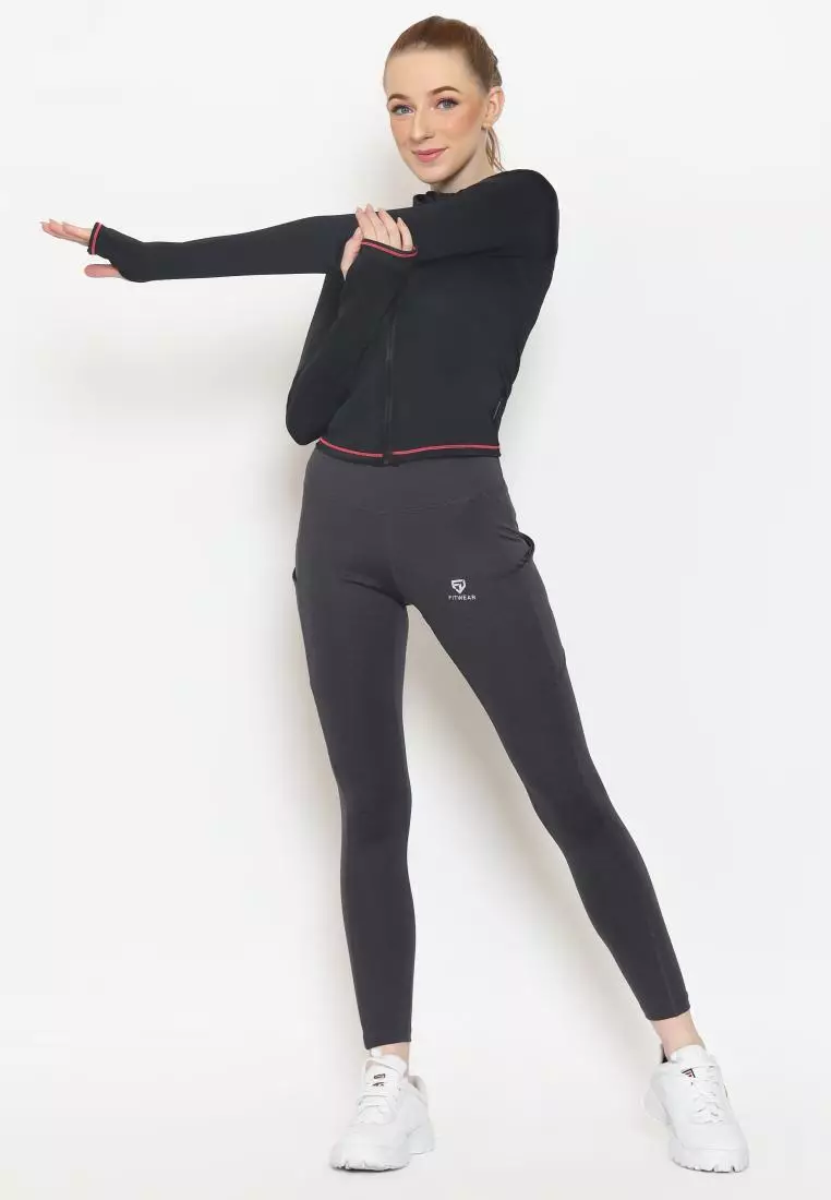 Fitwear - Jaket LG Zip Front Olahraga Sepeda / Berenang ZEA SLIMFIT LS - PINK LG