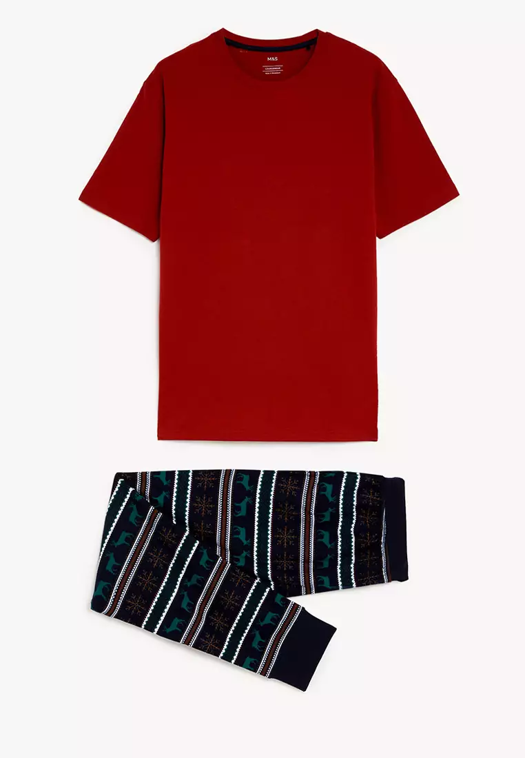 Pure Cotton Supersoft Stag Print Pyjama Set