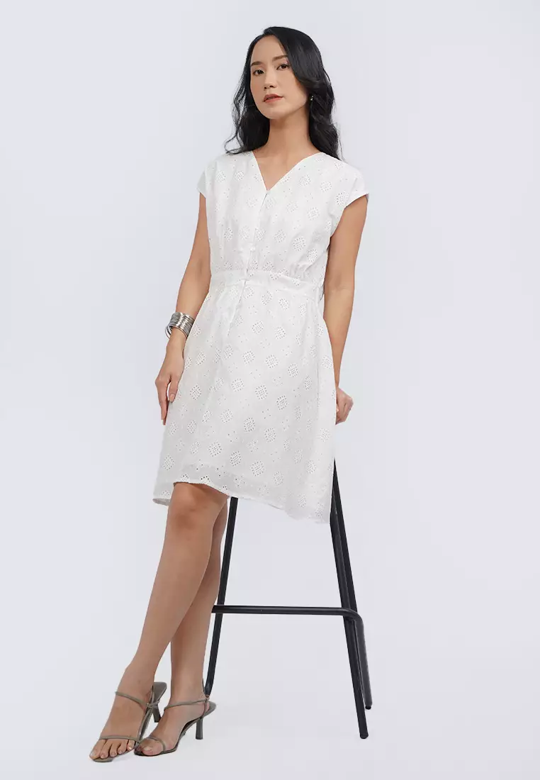 V-Neck Sleeveless Mini Dress COCONUT MILK