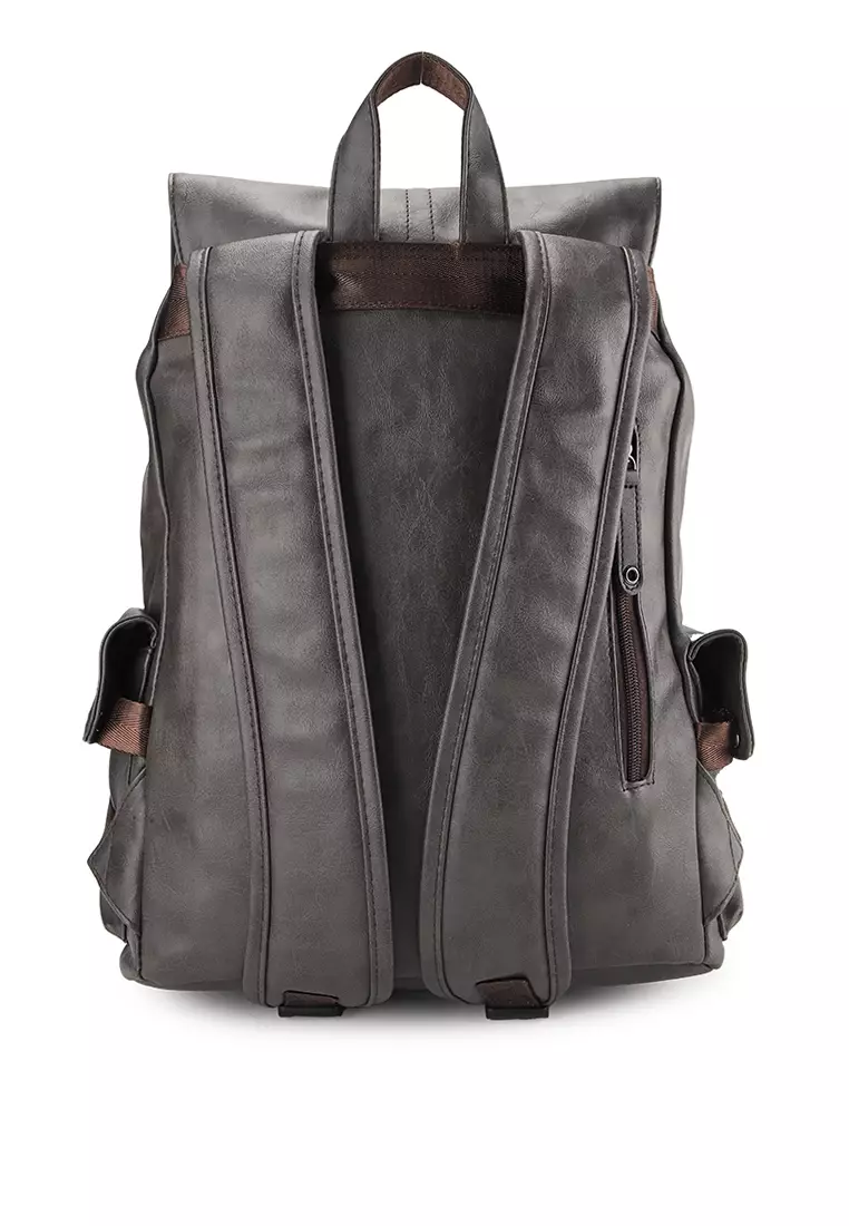 Pu Pocket Flap Large Backpack
