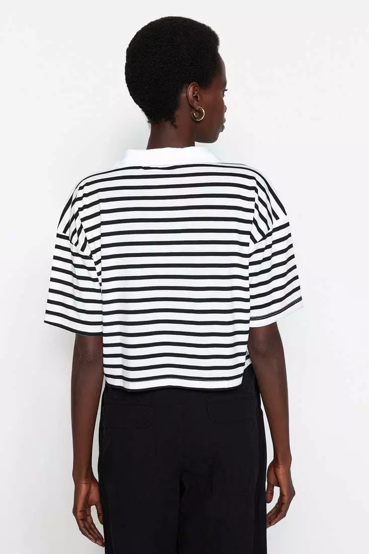 Stripe Boxy Polo Shirt