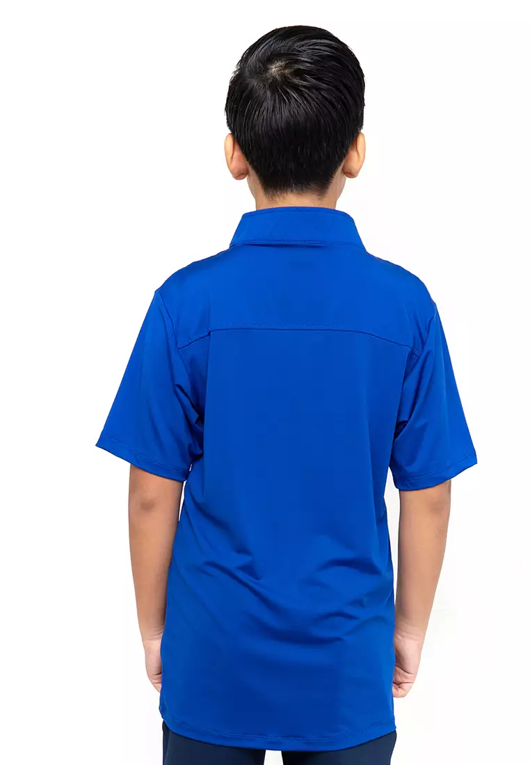 Flexzone Sport Collar Shirts Kids Teen DC Comics Superman Blue