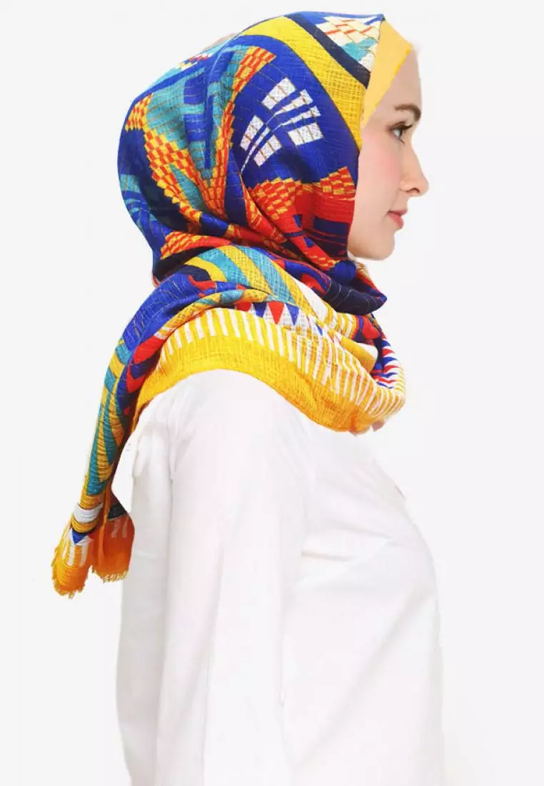 Labyrinth Hijab Pashmina Yellow