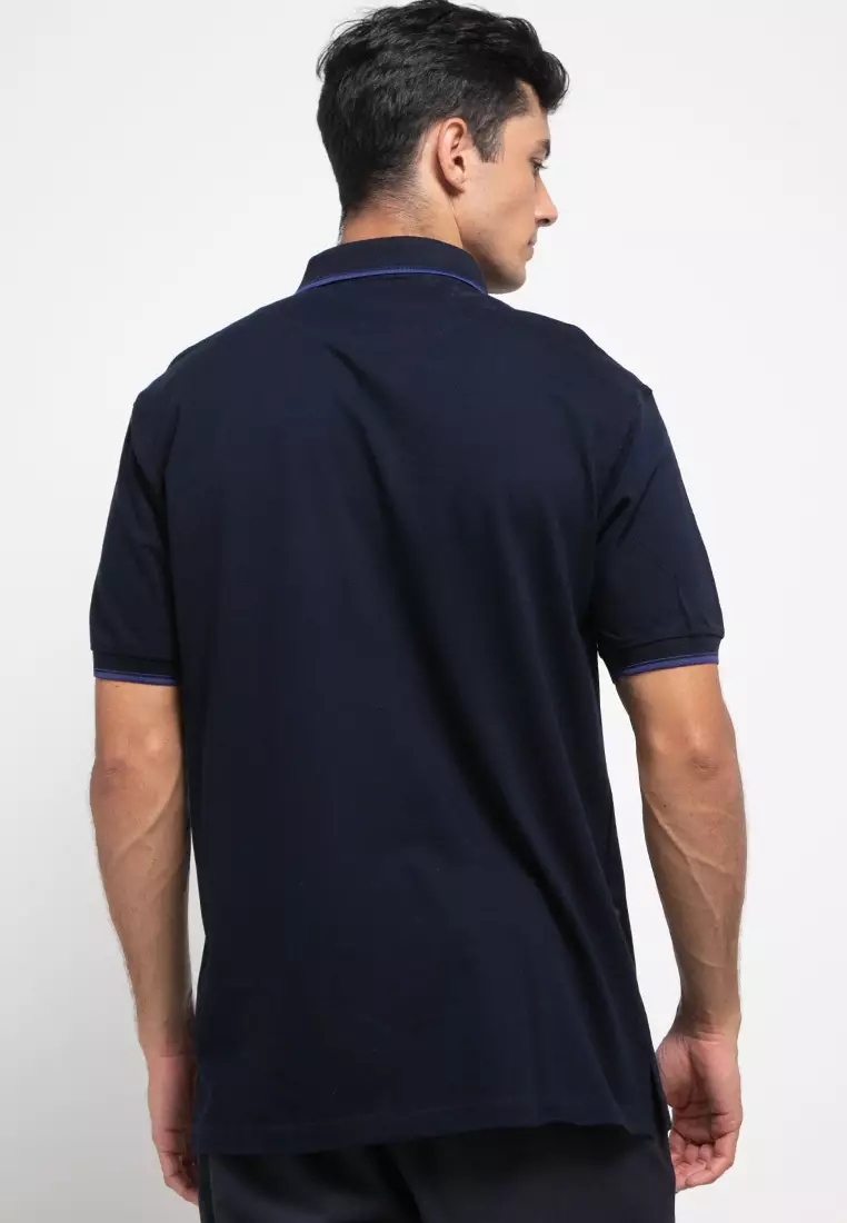 Crocodile COLE Midnight Blue Baju Kaos Kerah Pria Men Polo Relax Fit