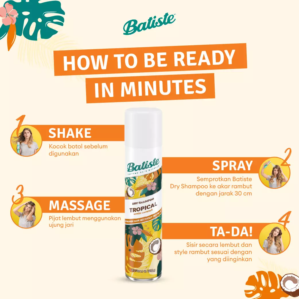 Batiste Tropical Exotic Coconut Dry Shampoo 200ml