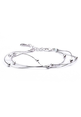 Millenne silver MILLENNE Millennia 2000 Beads Double String White Gold Bracelet with 925 Sterling Silver 6C84FAC0F8C18EGS_1