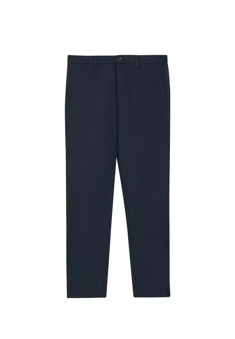 Navy Side-seam Slim Fit Stretch Chinos