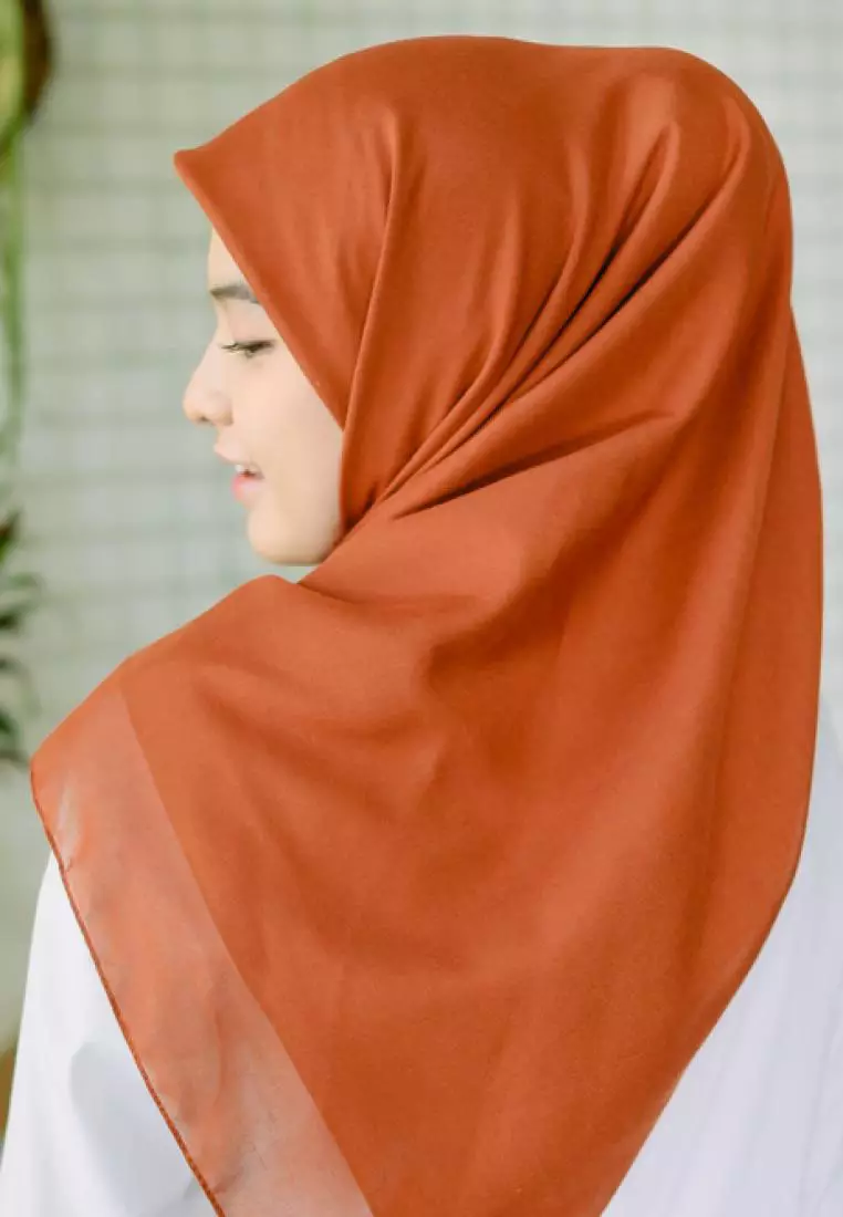 Haraa Voal Plain Dark Terracota