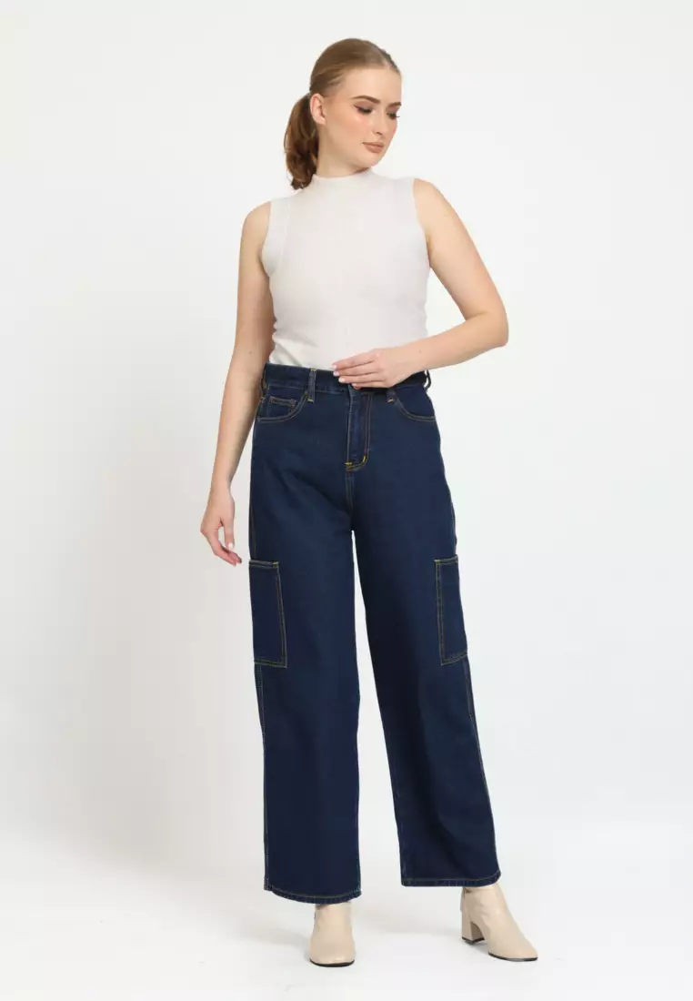 Baggy Jeans Cargo Wanita Jet Star 272406