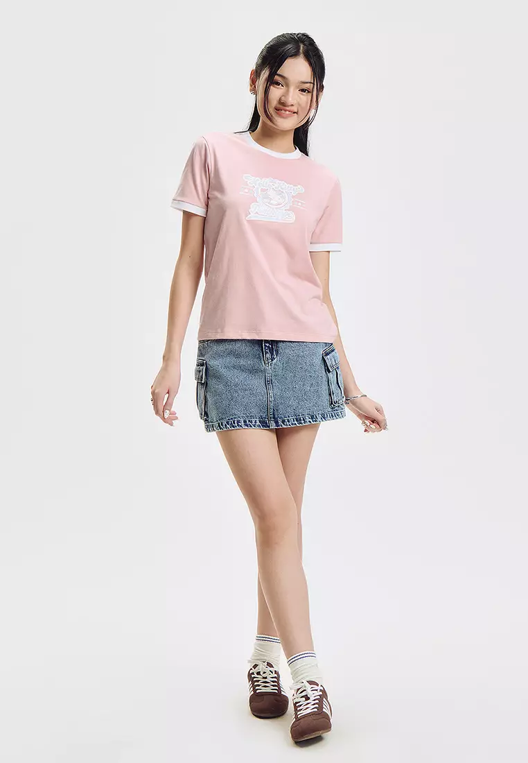  Hello Kitty Relaxed Ringer Graphic T-shirt