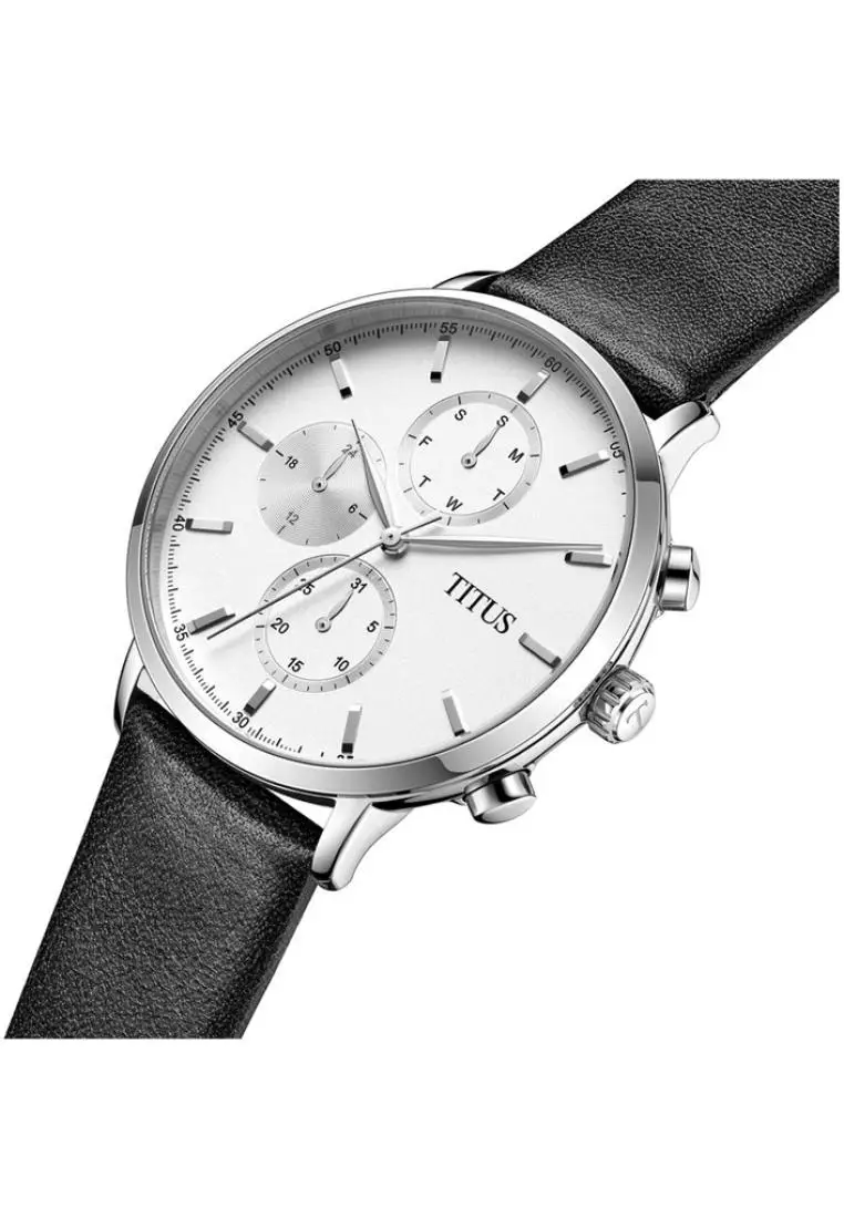 White dial sales leather strap watch