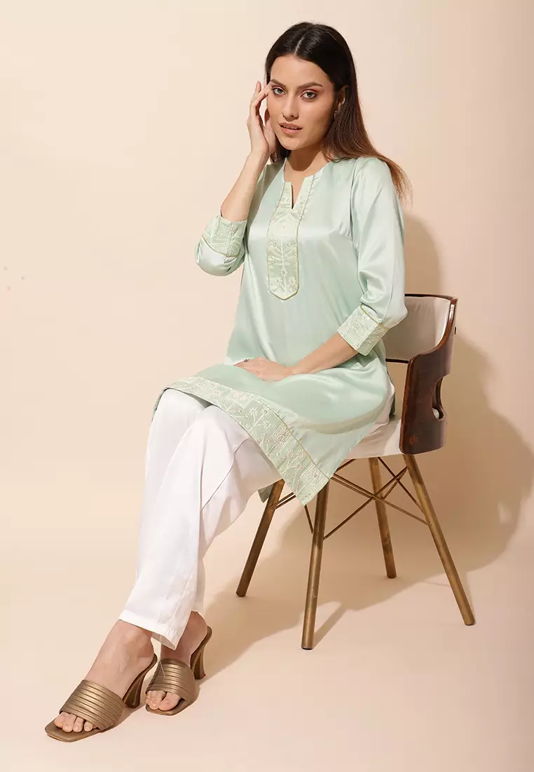 Chanira Festive Aiza Tunic-Pastel Green