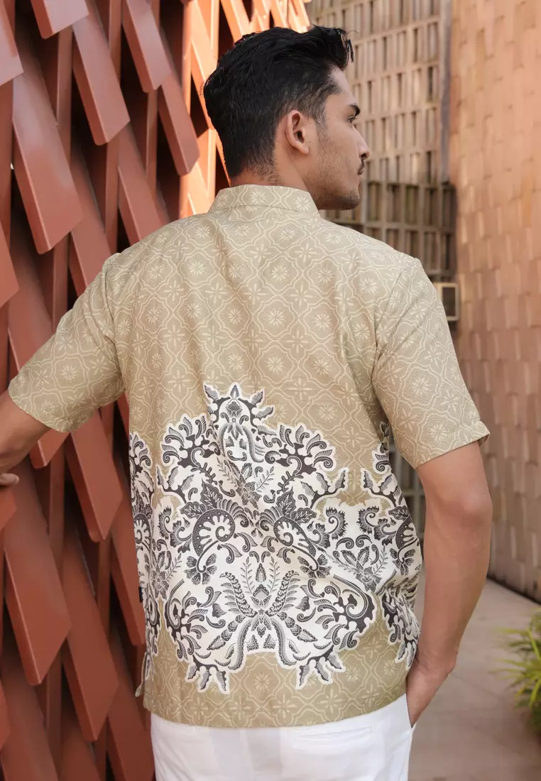 Hadinata Batik Pria Kemeja Pendek Koko Dobby Zeki Zahra Raya Series