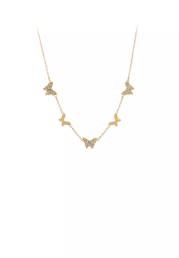 Gold on sale butterfly choker