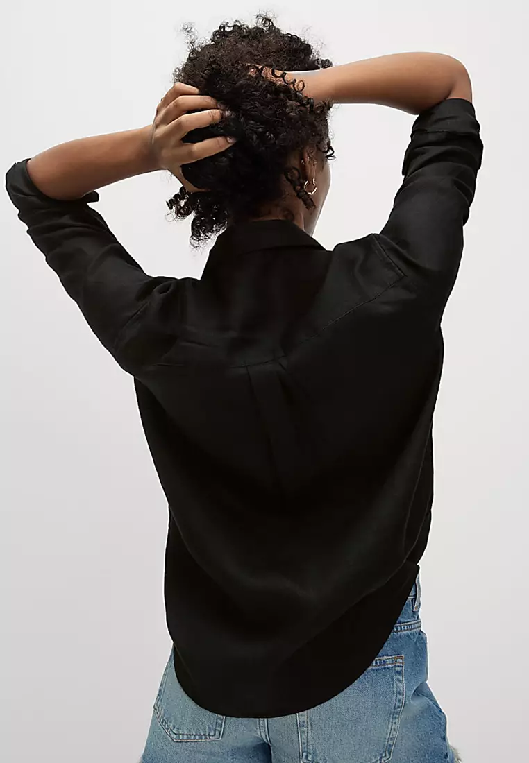 Pure Linen Oversized Girlfriend Style Shirt