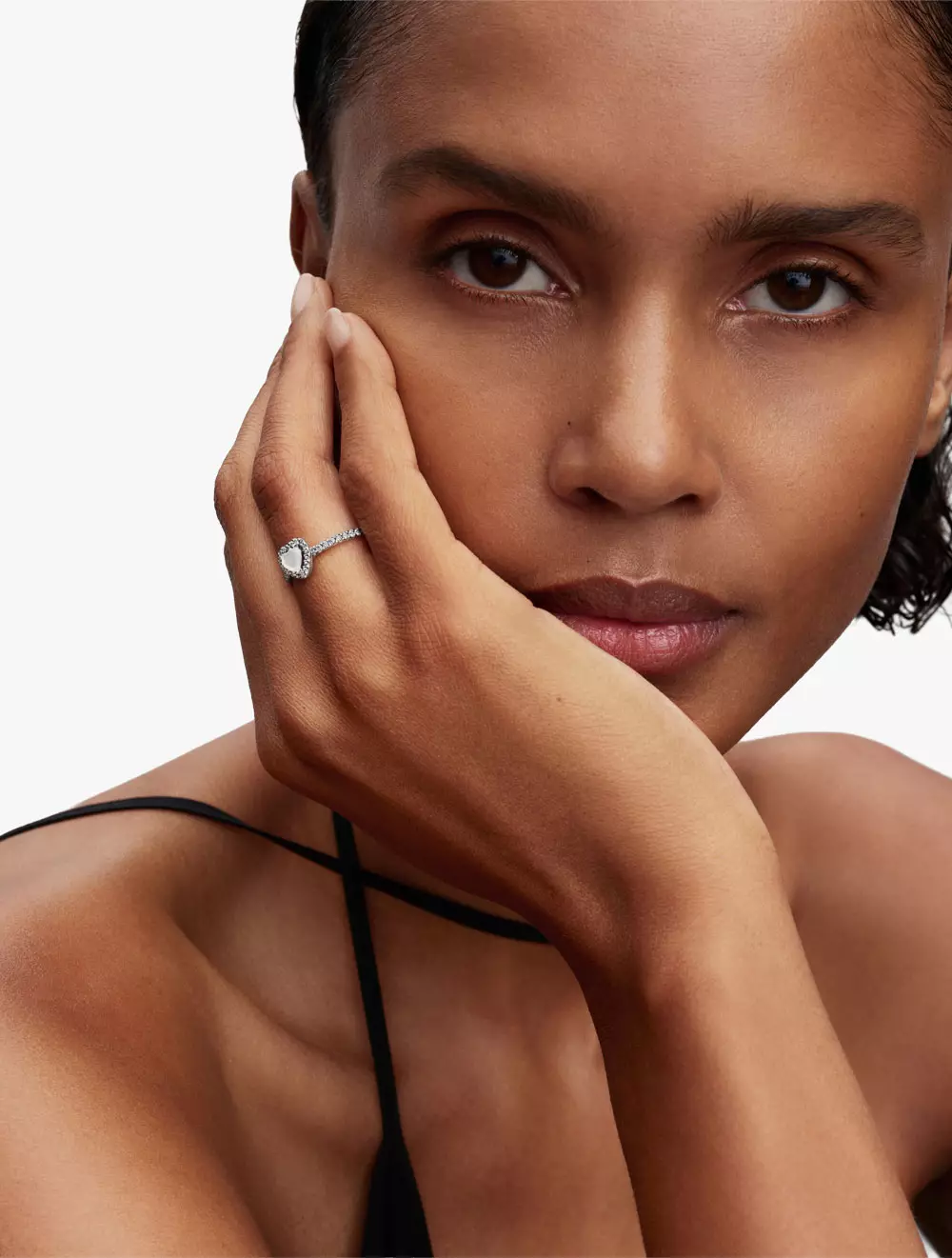 Elevated White Heart Ring - 54