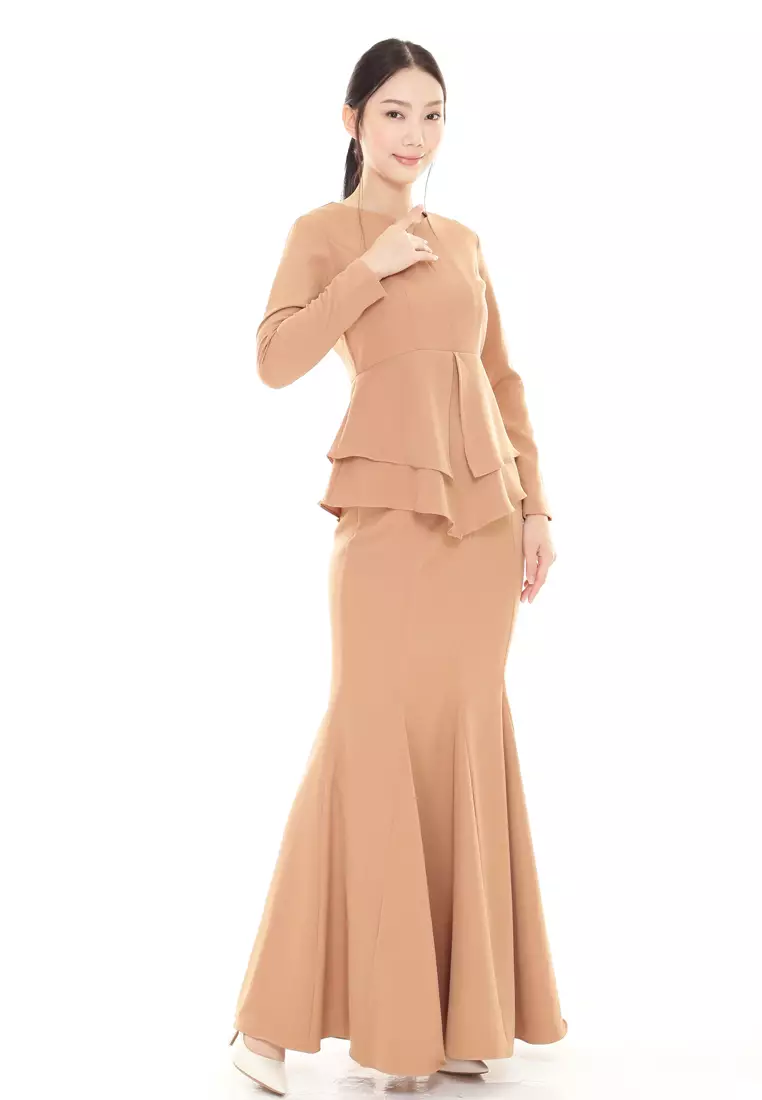 Serena Kurung Modern in Mustard Brown