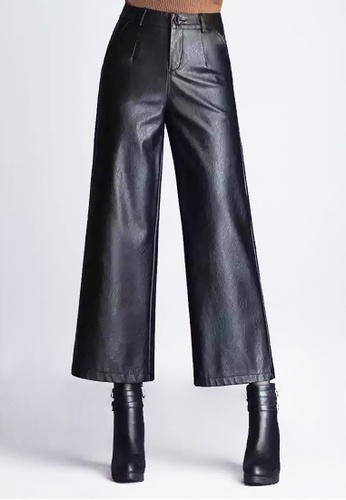 IDEAL  CREATIONS black Ariana Leather Pants 99049AA2EF3736GS_1