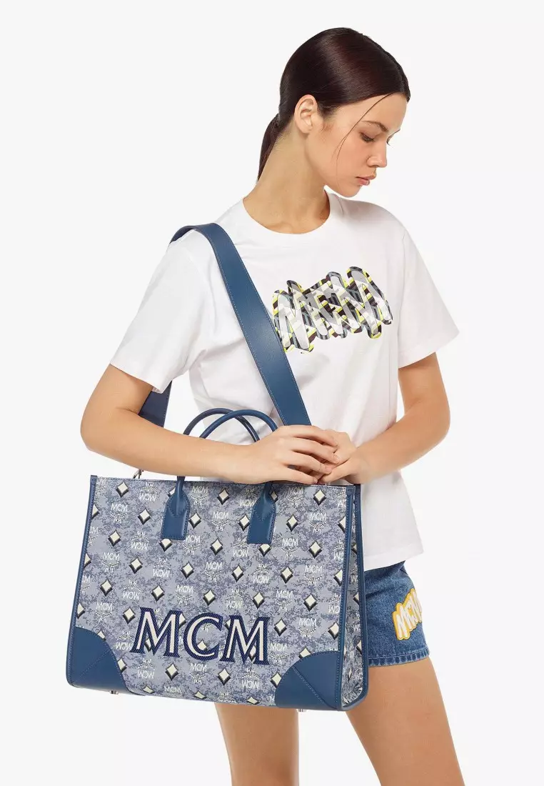 Buy MCM M nchen Tote in Vintage Monogram Jacquard 2024 Online