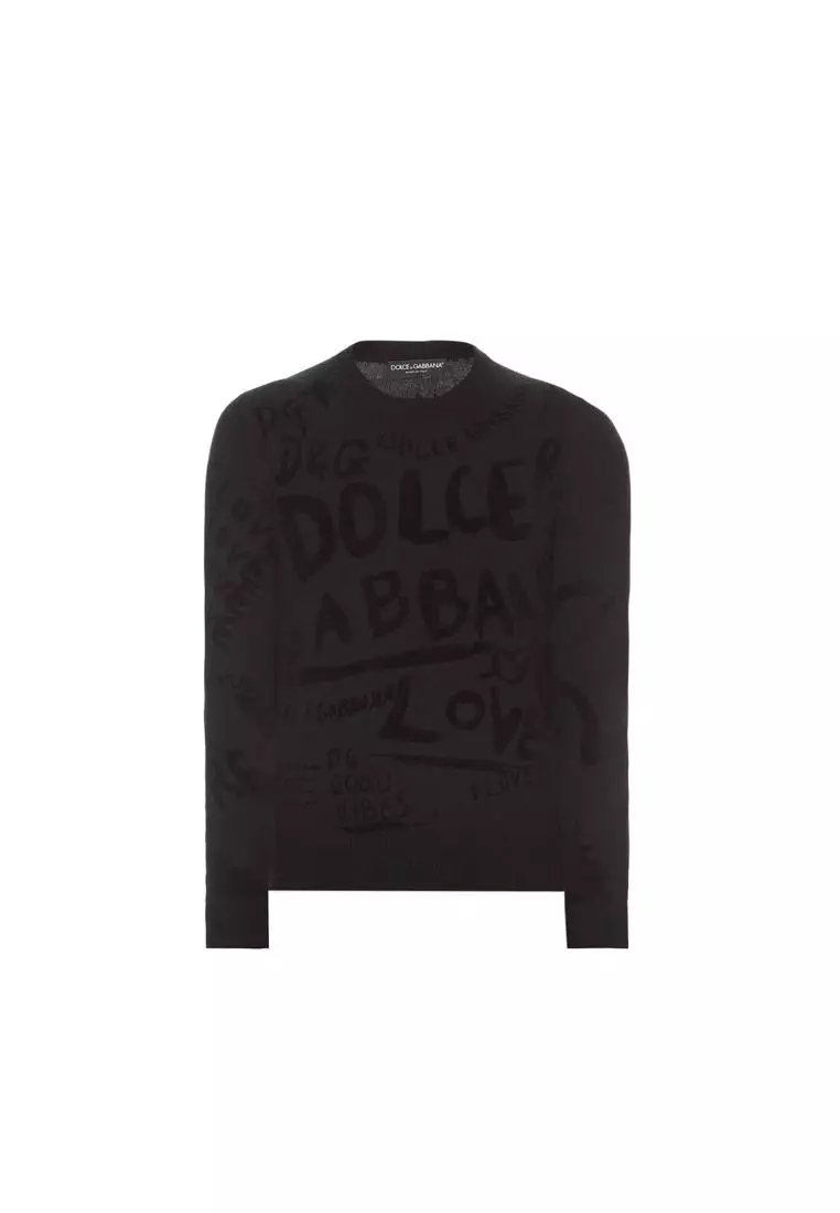 DOLCE GABBANA Dolce Gabbana Logo Sweater Black