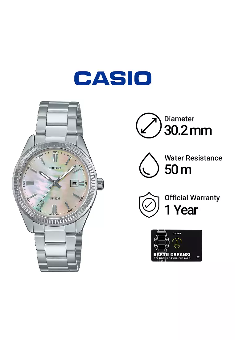 Casio LTP-1302DS-4AV - Jam Tangan Analog Wanita - Silver Stainless Steel Case