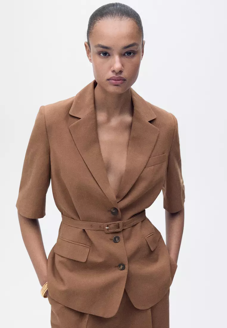 Single Breasted Cos Leather Blazer Leather Coat Cos Long Double