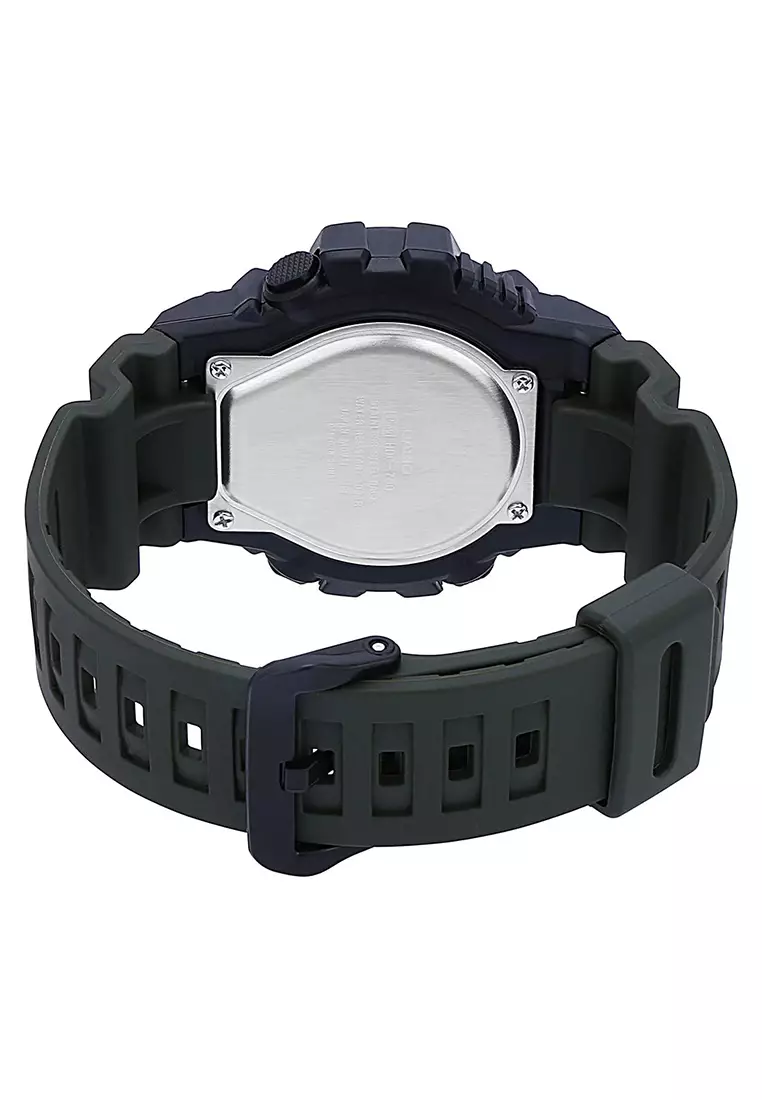 Casio - Jam Tangan Pria - Black - Green Resin Strap - HDC-700-3AVDF
