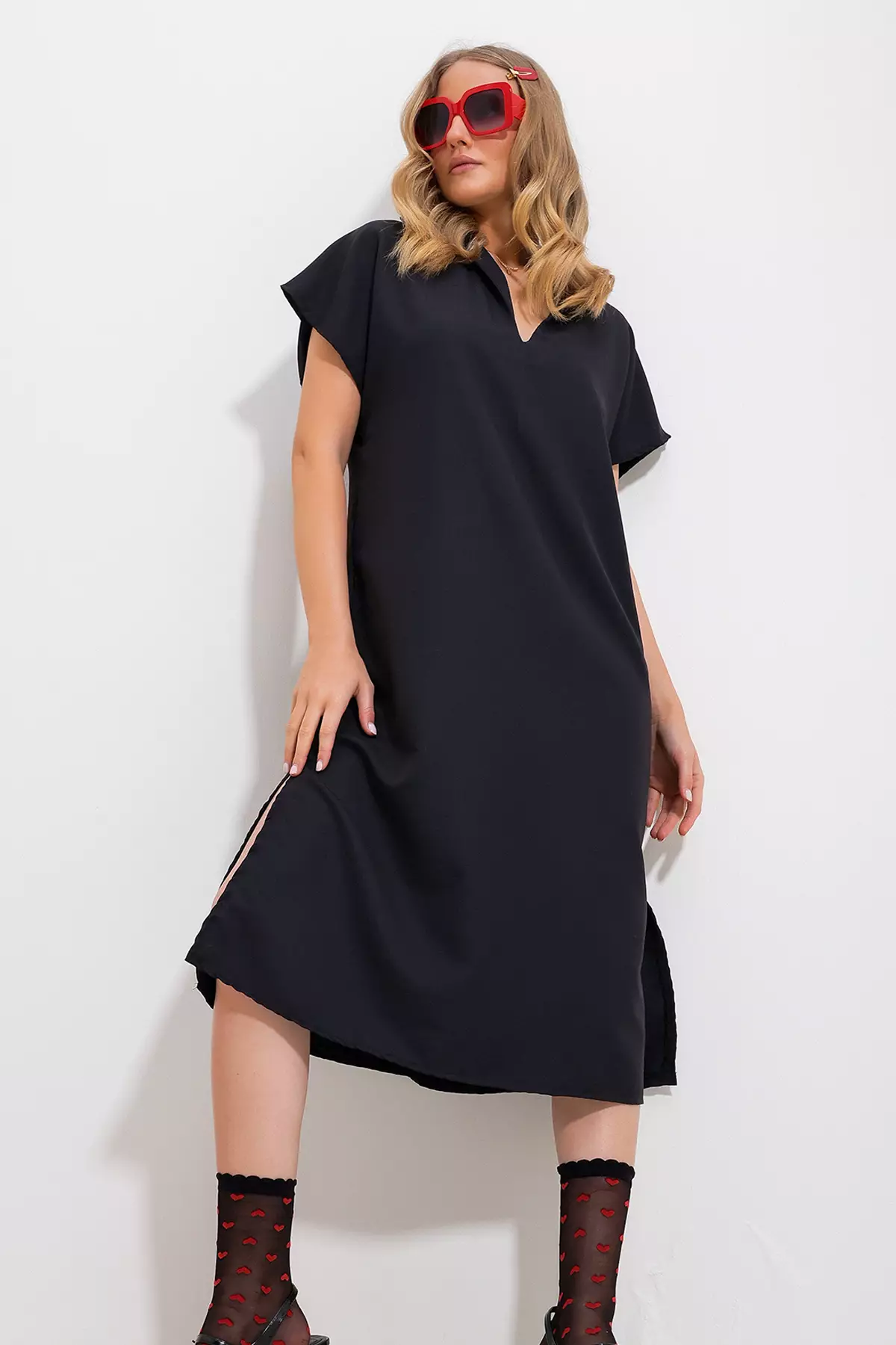Slit Midi Dress
