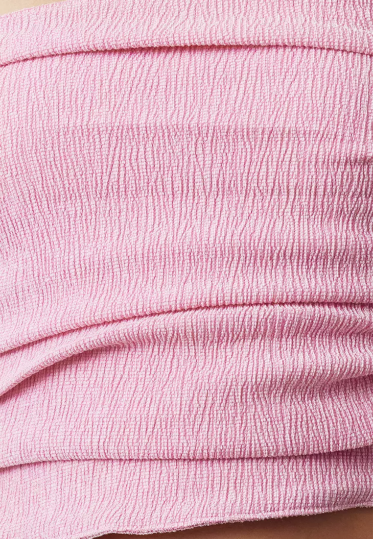 Strapless Gathered Stretchy Knitted Top