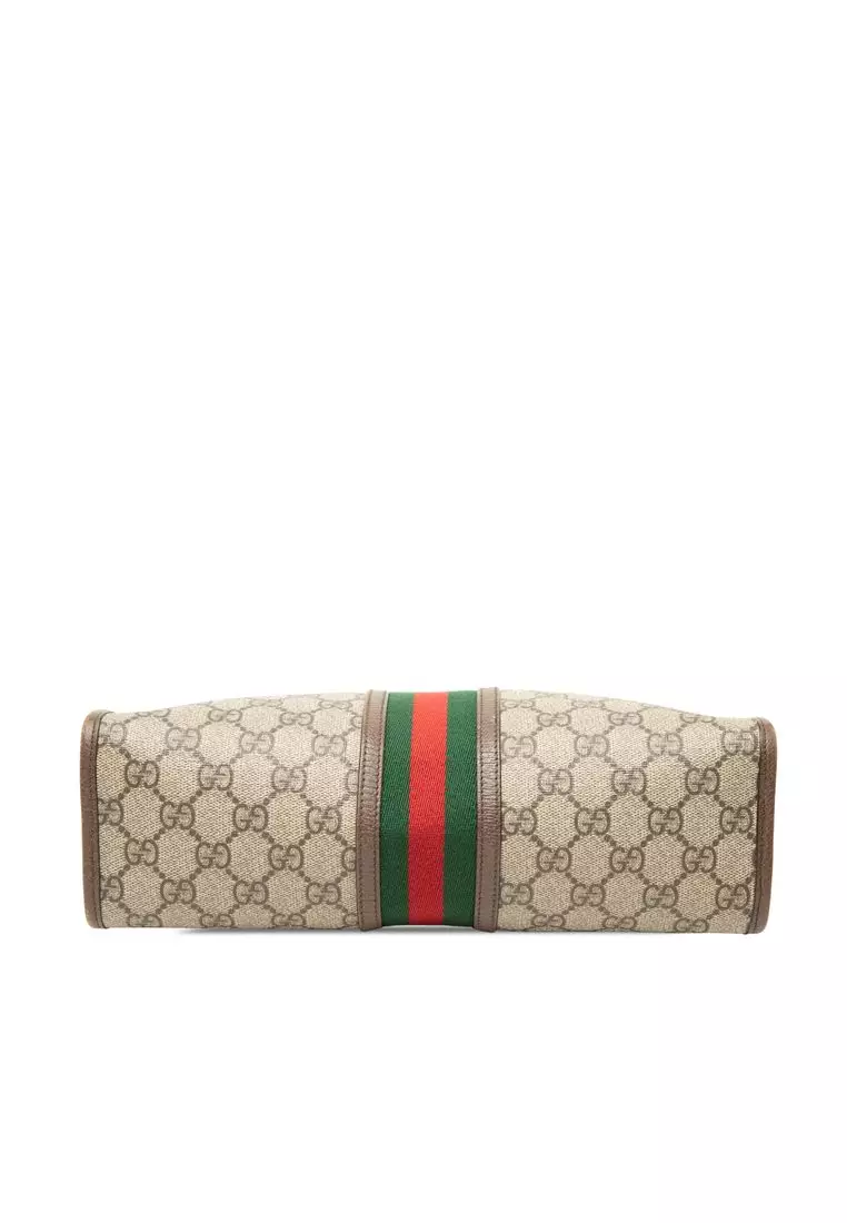 Pre-Loved Gucci Gg Supreme Web Ophidia Clutch
