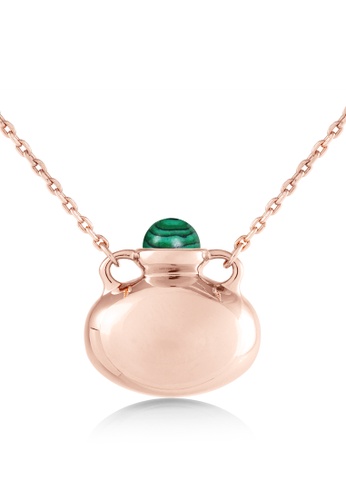 Majade Jewelry green and gold MAJADE - Bottle Amphora Vessel Malachite 925 Silver Necklace 9E04EAC20EC5D4GS_1