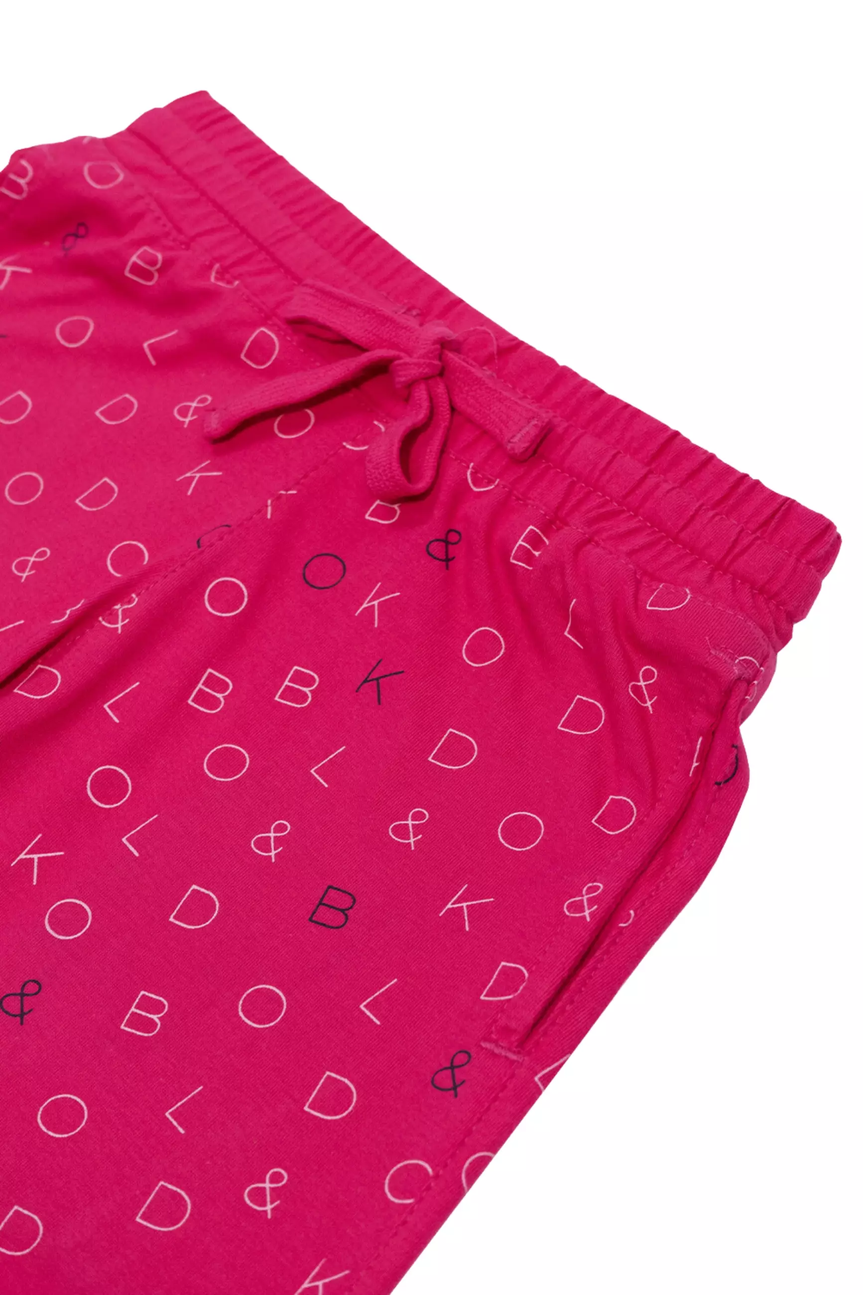 BOLD & KO Signature Full Print Kids Shorts Pink | Celana Anak | Celana Pendek |Bawahan Anak | Celana Anak laki-laki | Celana Anak Perempuan | Celana Pink