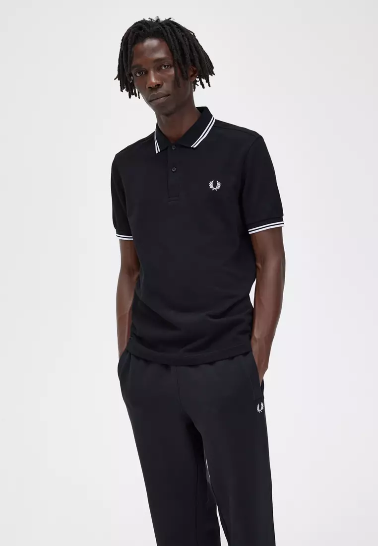 Fred Perry M3600 Twin Tipped Fred Perry Shirt (Black / White / White)