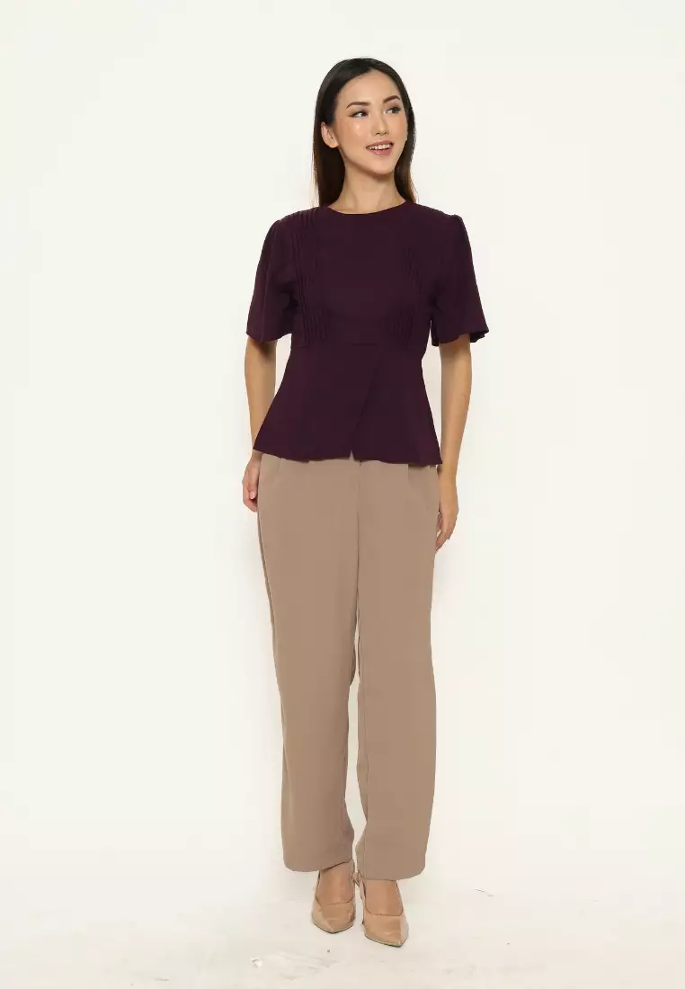 Urban Exchange Shellie Purple Blouse - Blouse Casual Wanita Warna Purple