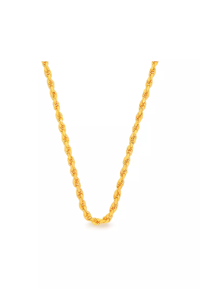 Buy MJ Jewellery 916/22K Gold Solid Rope Necklace R003