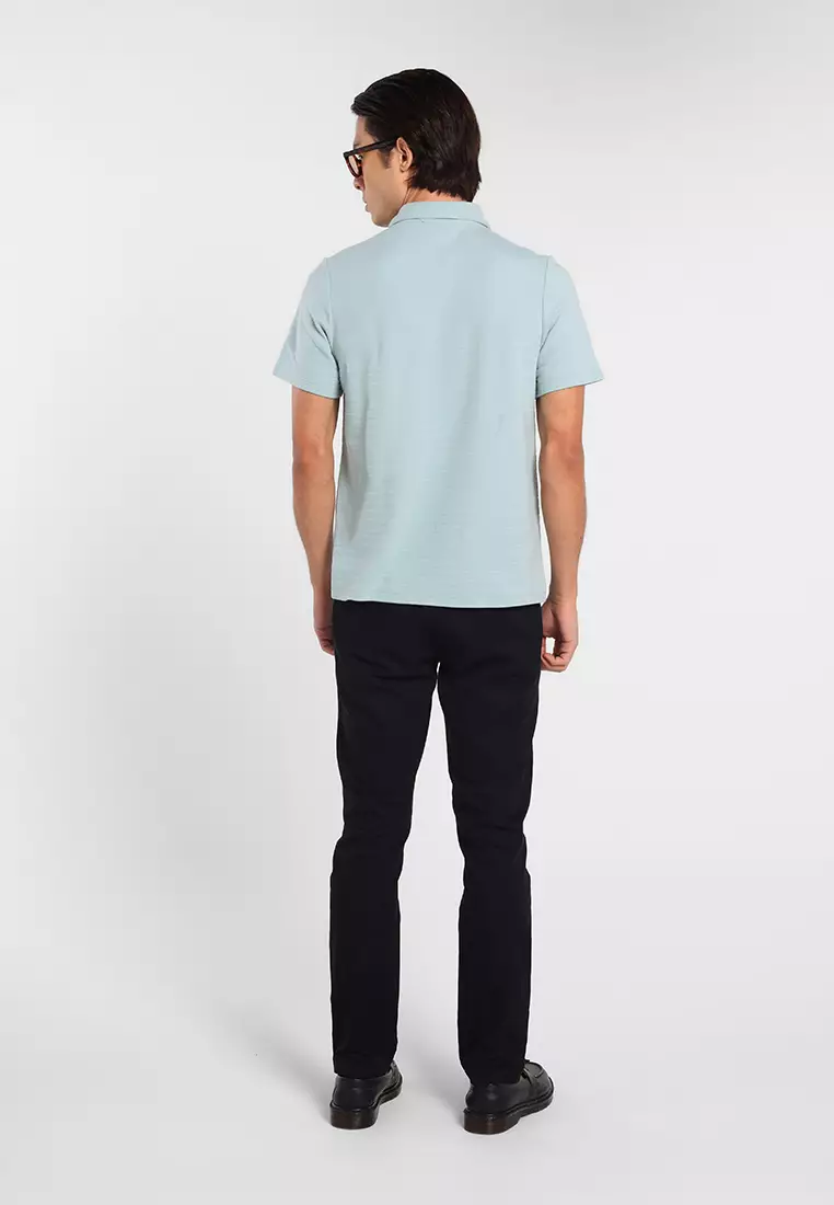 MANZONE - Kaos Polo Lengan Pendek Pria Grom 01 Slim Fit - Light Green Warna Green_Light