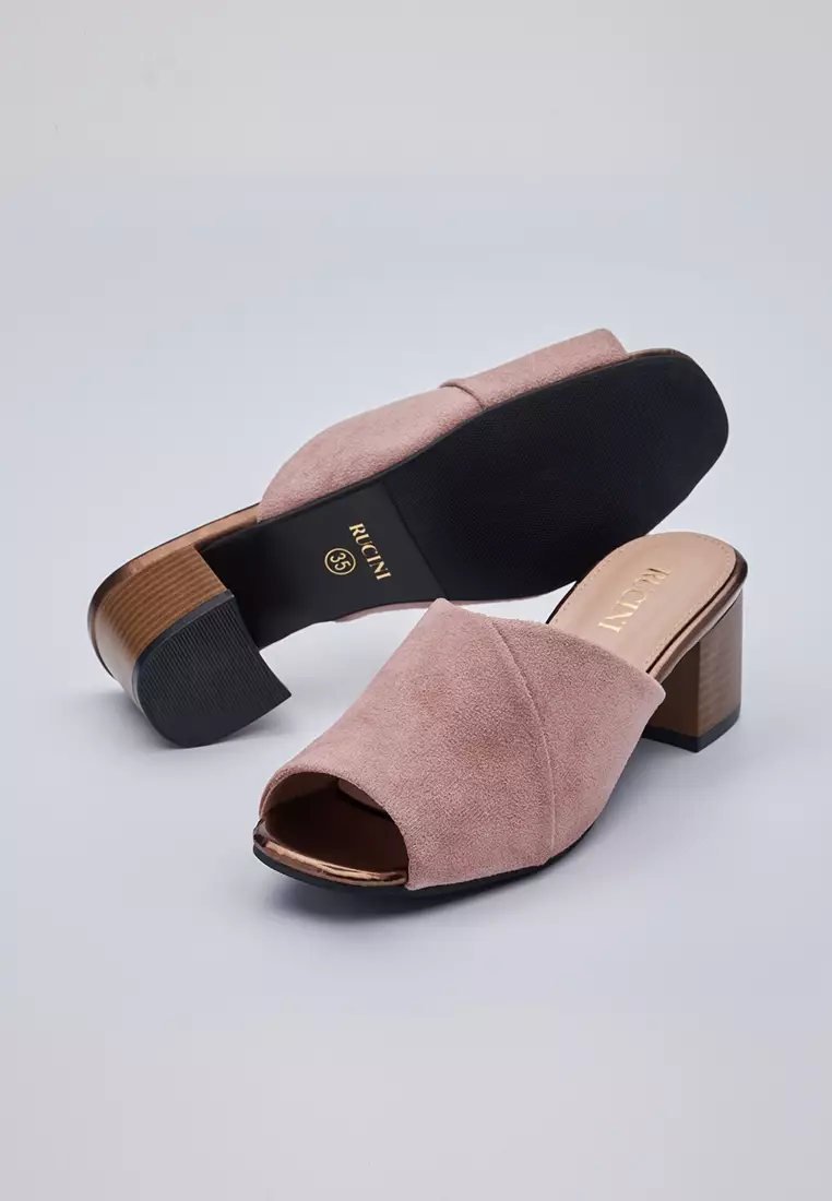 Ladies suede hot sale mules