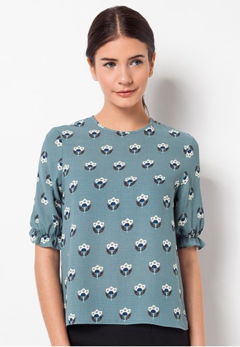 Floral Flare Sleeve-Grey