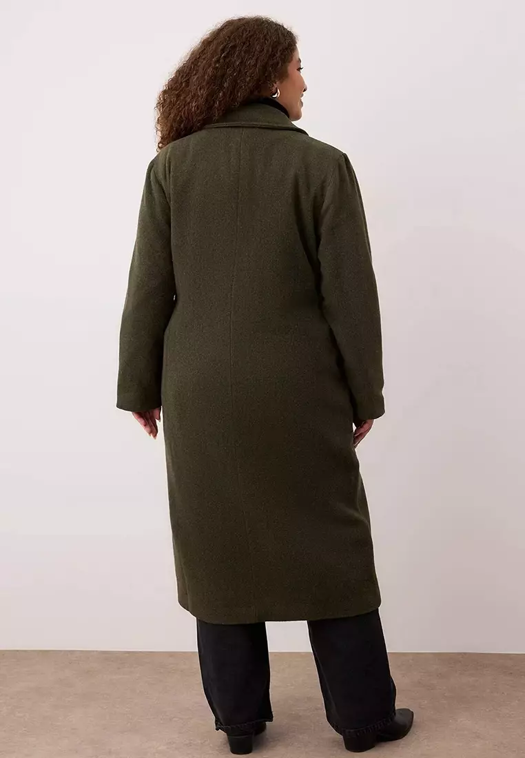 Khaki Oversize Large Size Coat Tbbaw23Kb00002