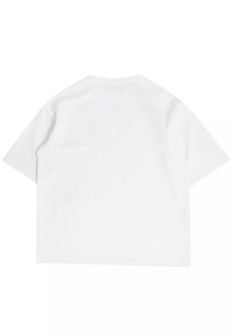 MTM56 kaos oversize couple kain tebal scuba batik paisley putih