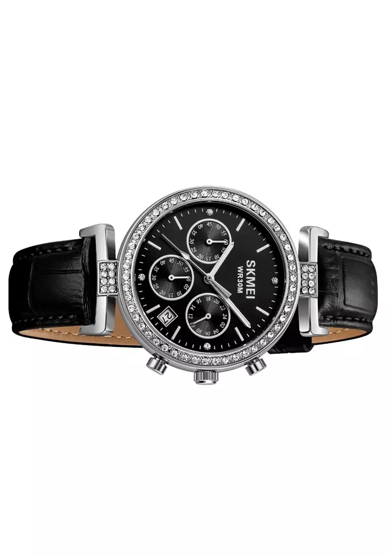 Jam Tangan Analog Wanita Elegant 2089 ORIGINAL - Silver Black