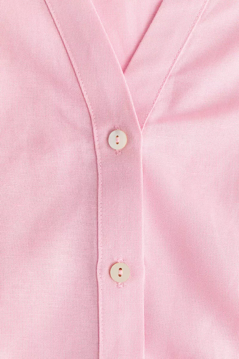 Sleeveless linen-blend shirt