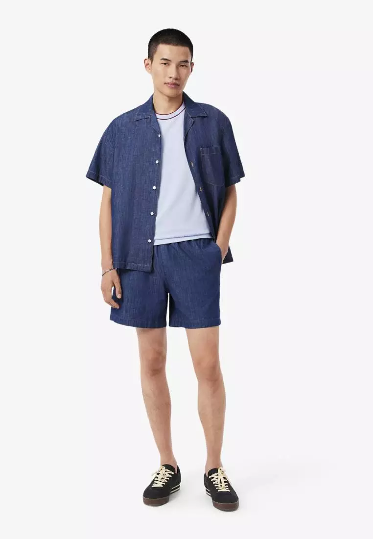 Stretch Piqué Stripe Collar T-shirt