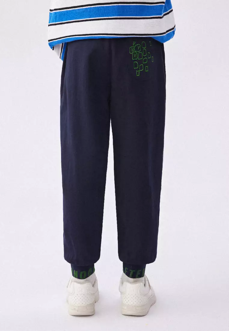 马拉丁男针织长裤藏青色夏季裤